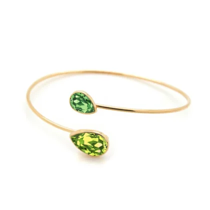 Χειροπέδα victoria cruz με Διπλή Πράσινη Πέτρα